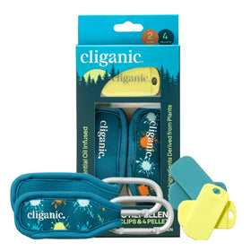Cliganic Mosquito Repellent Clip-On attached to a belt for portable protection