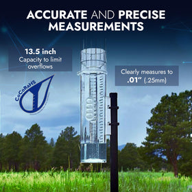 CLIMALYTIC Tropo Rain Gauge installation bracket demonstrates easy post mounting