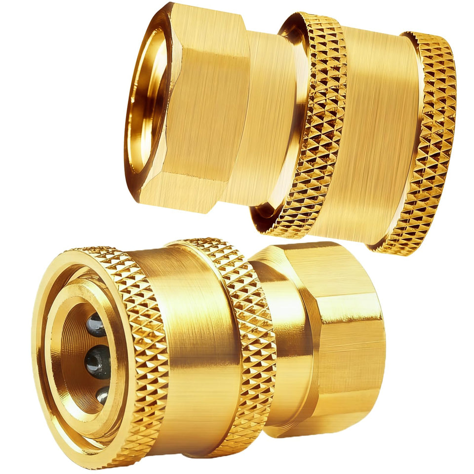 CLIO brass pressure-washer coupler with 1/4-inch quick connect to female NPT for secure, leak-free operation.