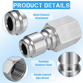 Stainless steel CLIO quick-connect fittings for NPT adapters and common tools