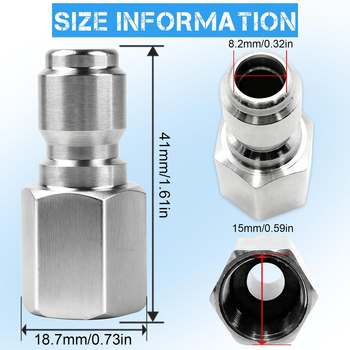 CLIO 3/8 inch male quick connect from the pressure washer coupler set for robust connections