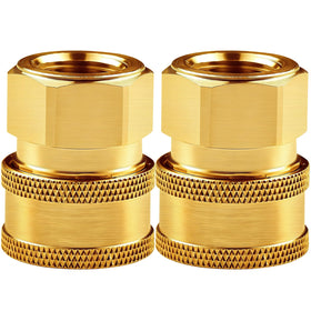 CLIO brass pressure washer coupler with 3/8 quick-connect for easy nozzle changes.