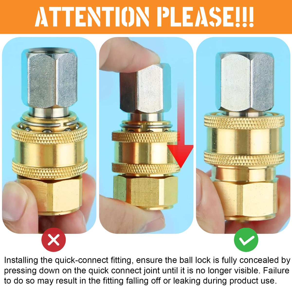 1/4 to female NPT adapter ideal for quick nozzle changes.