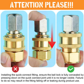 1/4 to female NPT adapter ideal for quick nozzle changes.
