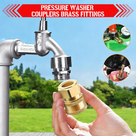 CLIO quick-connect brass fitting designed for easy nozzle exchange.
