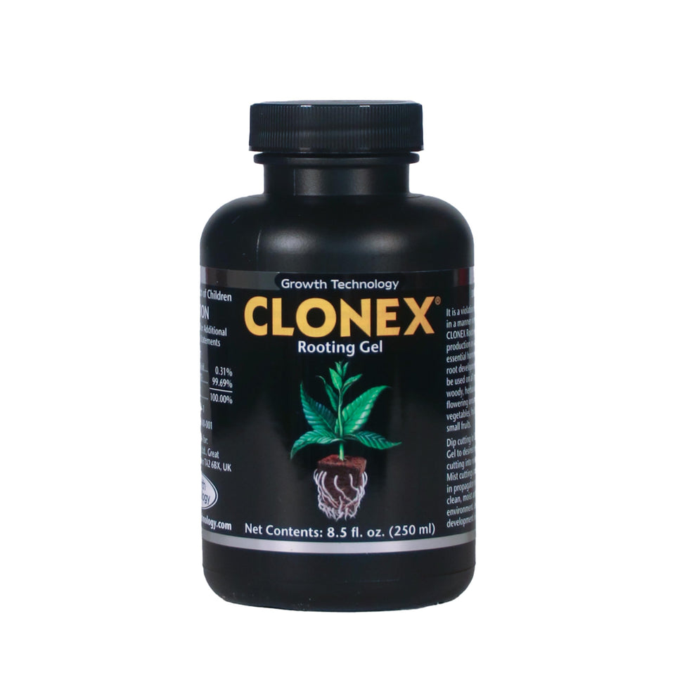 Clonex Rooting Gel bottle 250ml ready for reliable root initiation in cuttings.