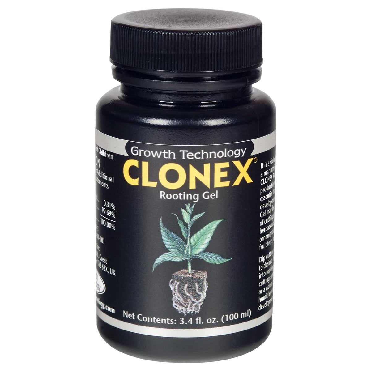 Clonex Rooting Gel bottle top for quick dipping to start healthy root initiation.