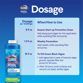 Crystal-clear pool water after using Clorox Pool&Spa algaecide.
