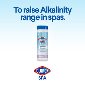 Close-up of CLOROX Pool&Spa Alkalinity Increaser label with directions