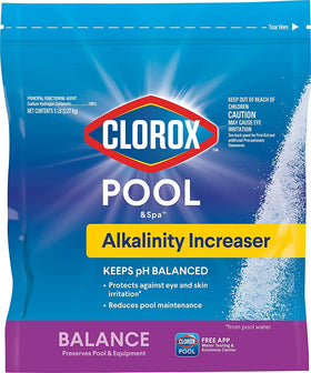 CLOROX Pool&Spa Alkalinity Increaser pack raises pool alkalinity for balanced water