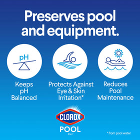Balanced pool water after treatment with CLOROX Pool & Spa alkalinity increaser.