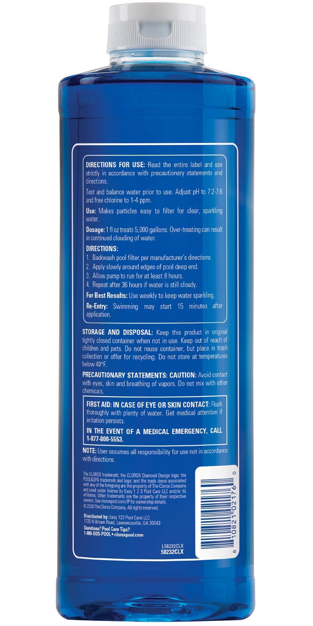 Crystal-clear pool water after treatment with CLOROX Pool&Spa clarifier