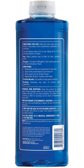 Crystal-clear pool water after treatment with CLOROX Pool&Spa clarifier