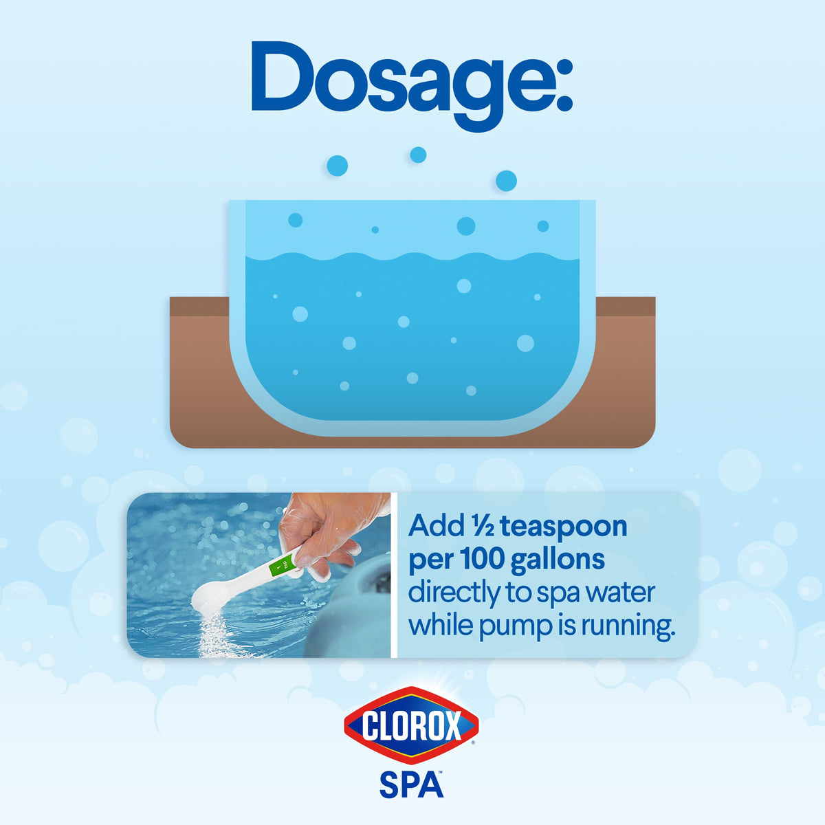 Product dissolving rapidly to sanitize spa water