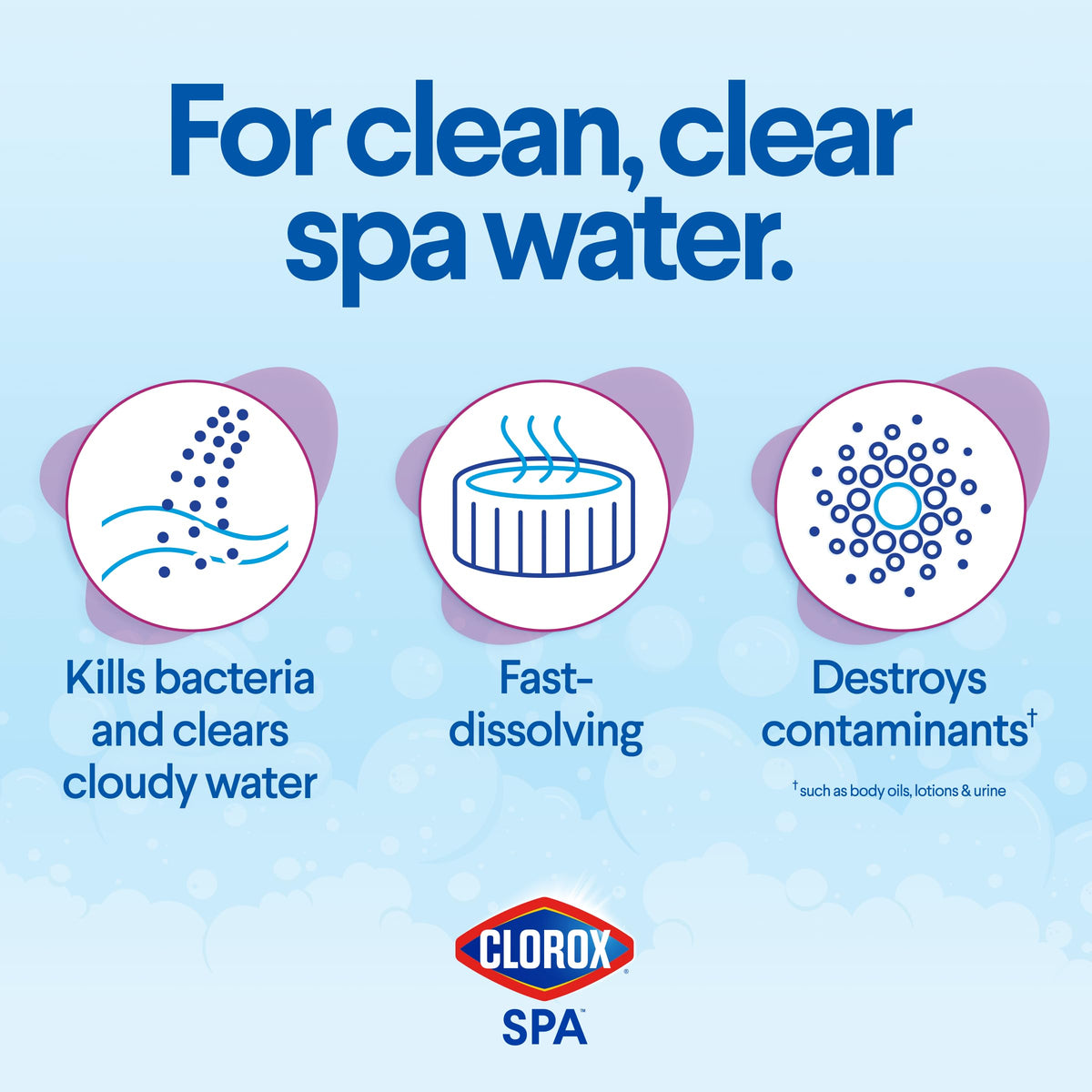 Close-up on all-in-one label for spa sanitization features