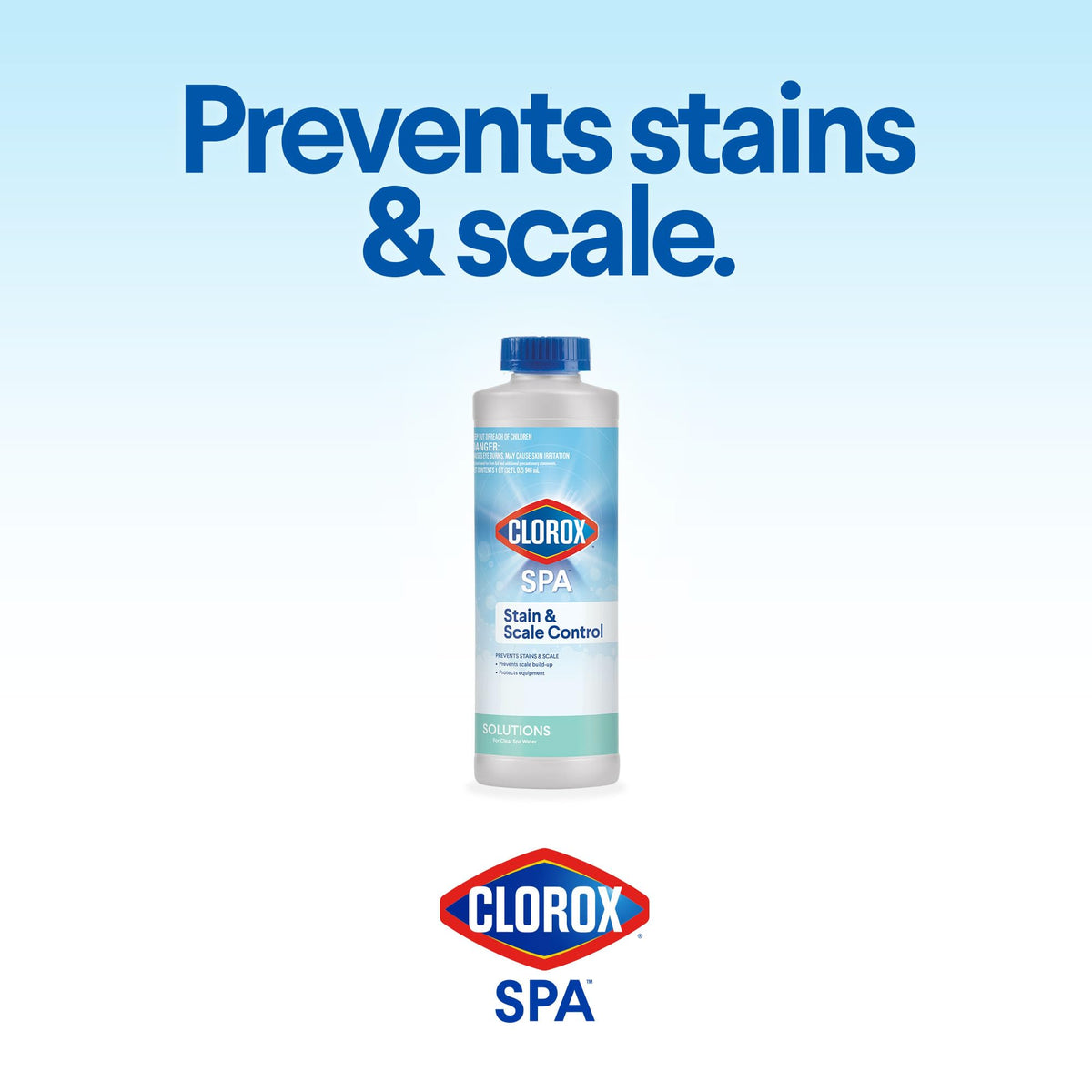 Pouring CLOROX Pool&Spa control into spa water to prevent buildup