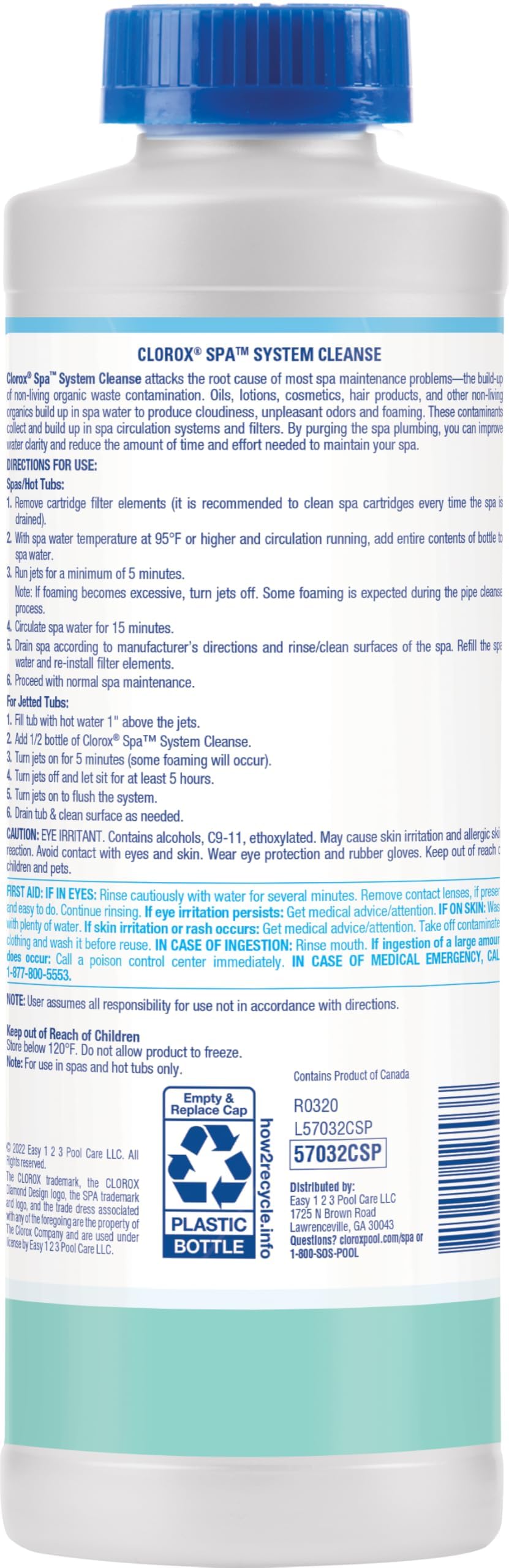 Clorox Pool&Spa System Cleanse packaging on shelf communicates reliability.