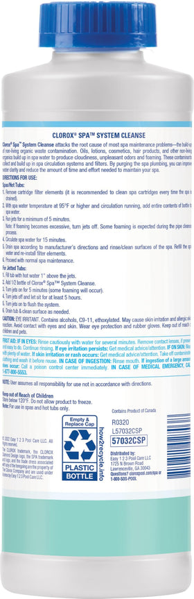 Clorox Pool&Spa System Cleanse packaging on shelf communicates reliability.