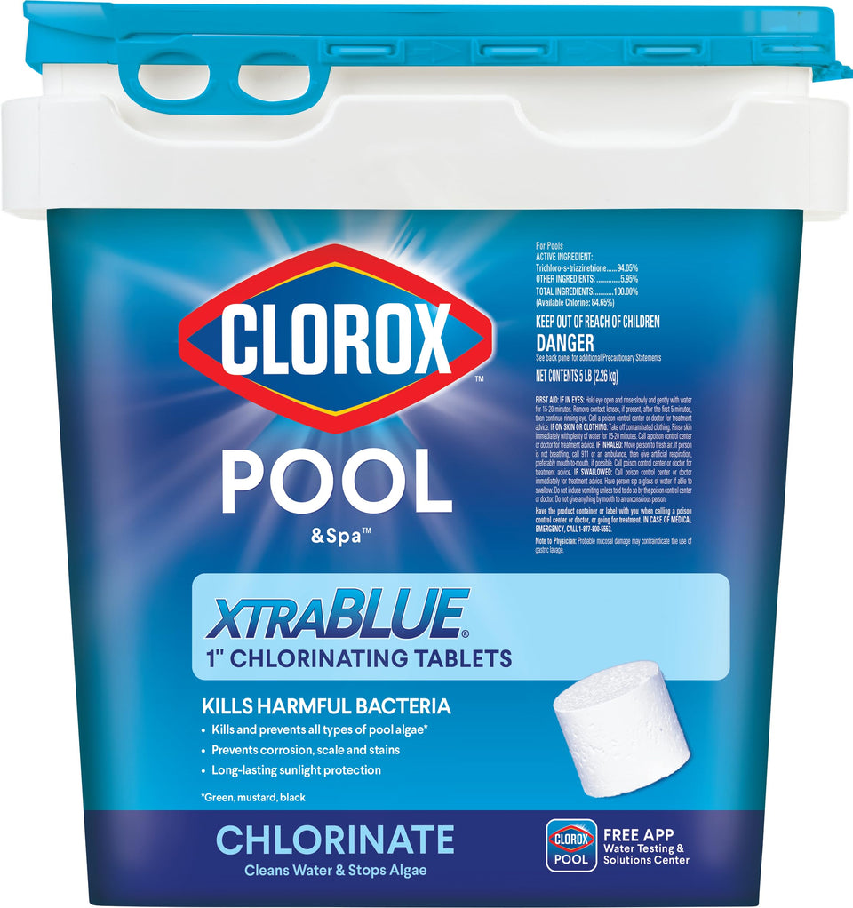 CLOROX Pool&Spa XtraBlue 5 lb bag ready for algae control.