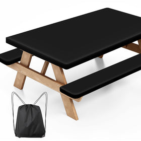 Clothclose picnic table cover 72x30 on table provides durable spill protection.