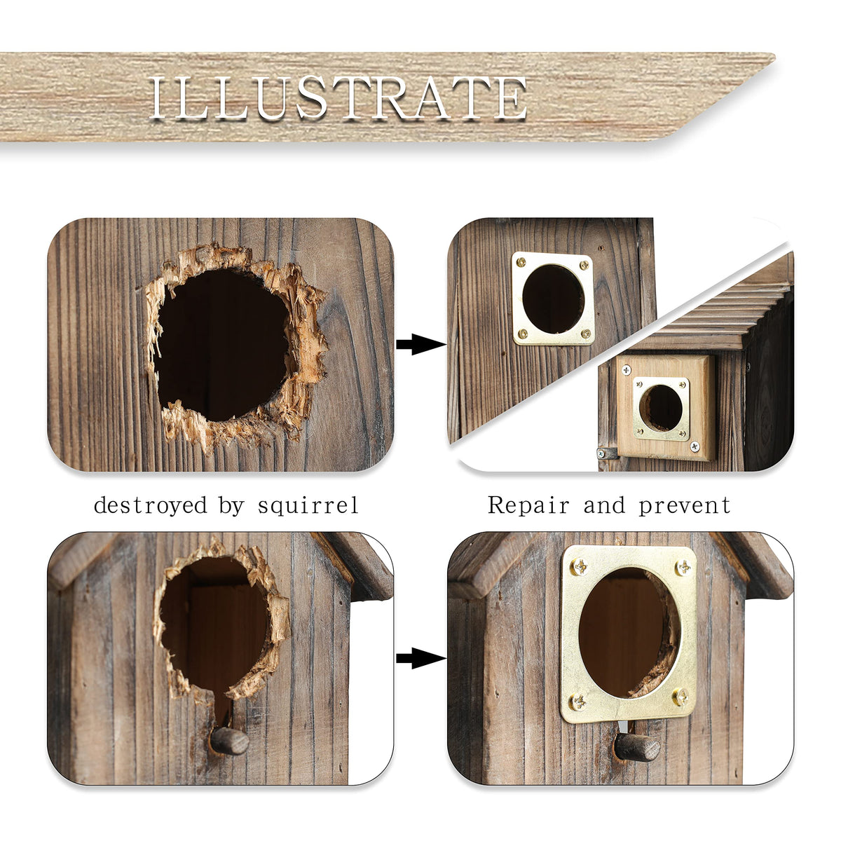 Cloud Fragrant bluebird box entrance guard fits 1.5 inch opening
