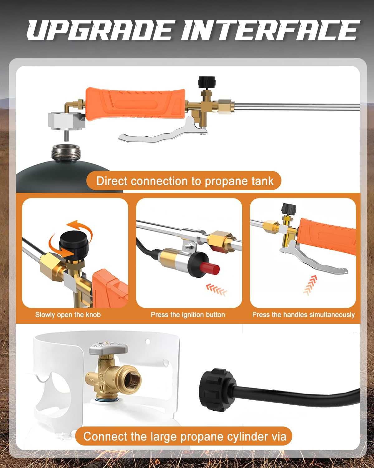 Clozpleax propane torch 12ft hose for safe reach and flexibility