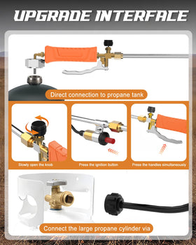 Clozpleax propane torch 12ft hose for safe reach and flexibility