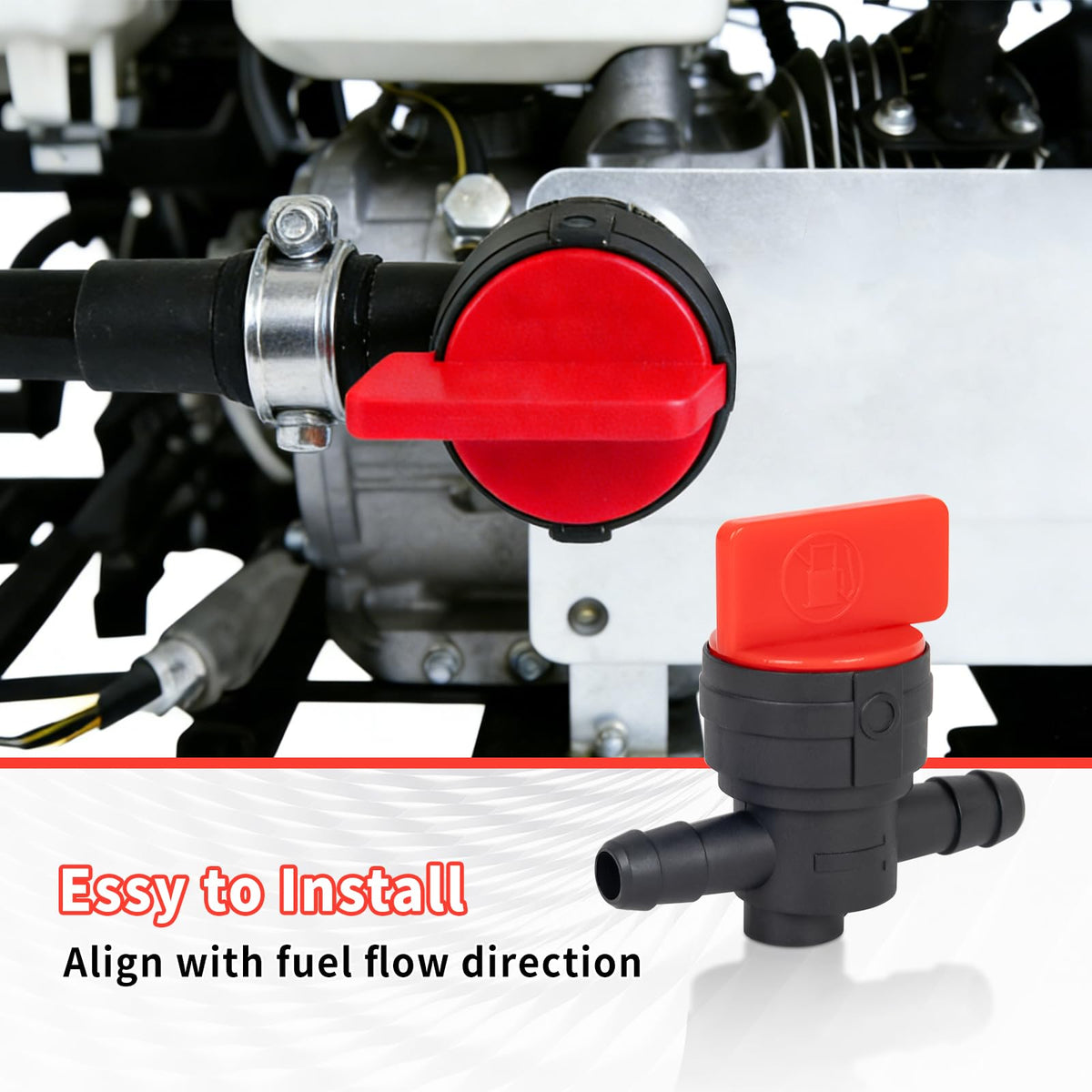CLSR2U installation step showing cutting fuel line and attaching the valve