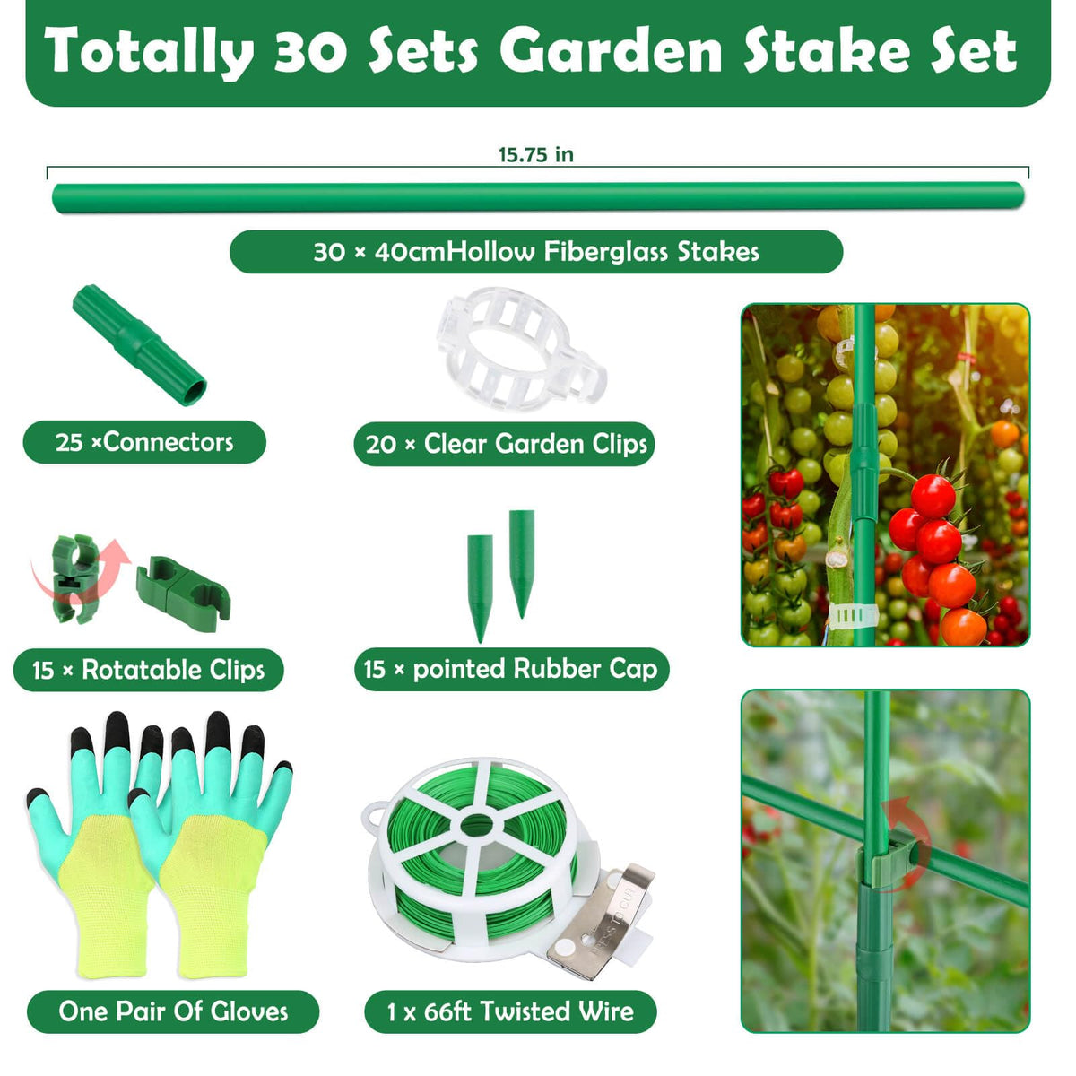 Cludoo garden clips 20-piece secure stems neatly for tidy training