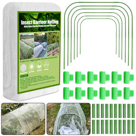 Cludoo Garden Netting Kit with 10x20 ft cover protects vegetables from birds