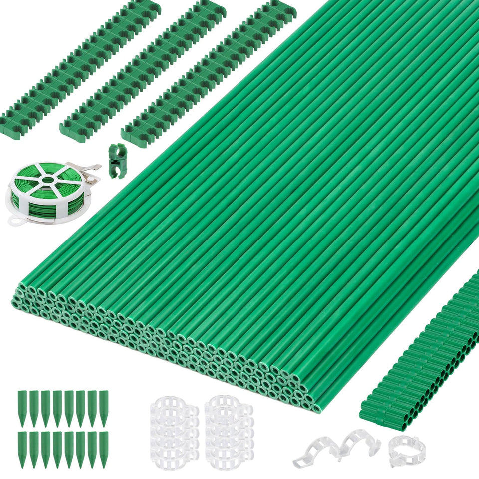 Cludoo 120 fiberglass stakes ready for durable outdoor plant support.
