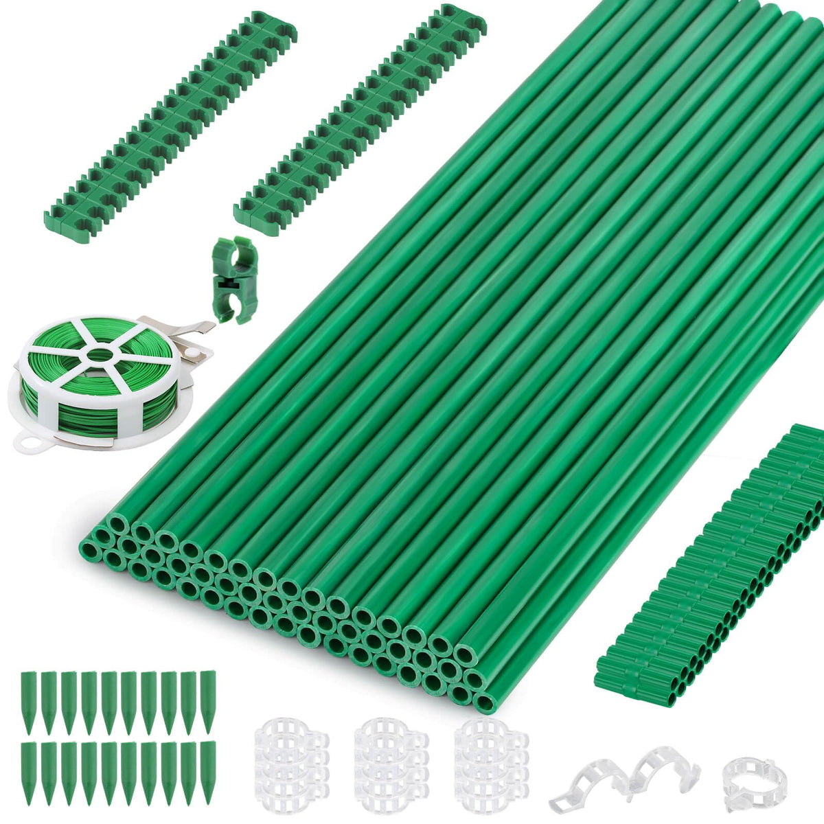 Cludoo garden stakes set with 50 sticks provides sturdy plant support
