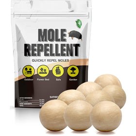 CLVDOFSS Mole Repellent granules in bag protect lawns with plant-based ingredients.