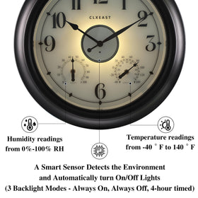 CLXEAST night light mode provides gentle glow for nighttime time checking.