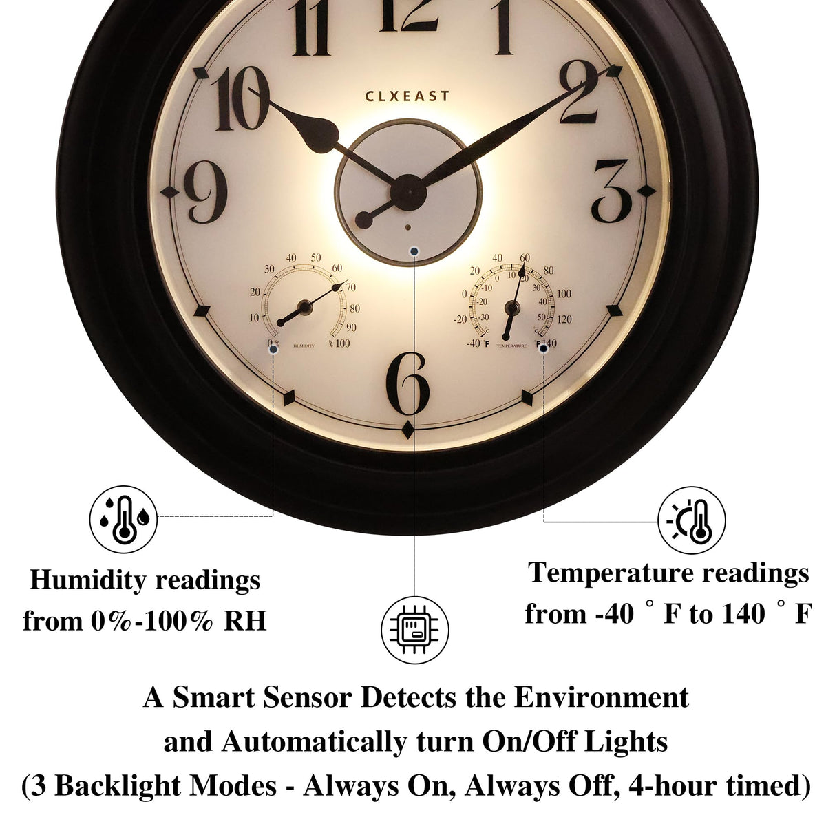 CLXEAST backlit dial improves time reading in dim light.