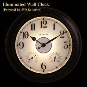 CLXEAST IP65 waterproof clock for rain and sun protection.