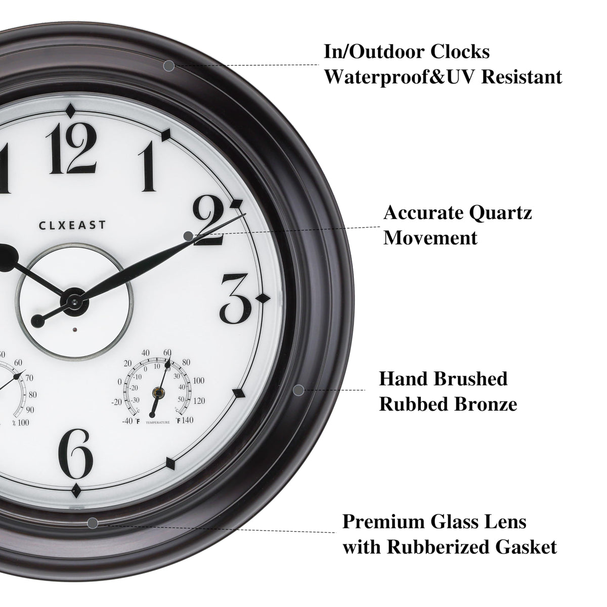 CLXEAST oil rubbed bronze finish enhances outdoor decor and durability.