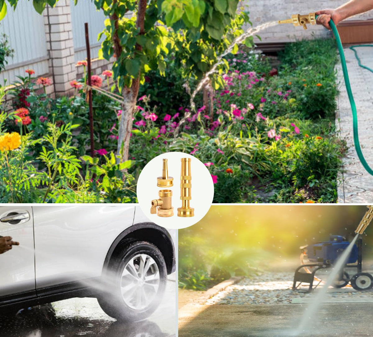 CM CUMIZON three-pack brass nozzles provide versatile setup options.