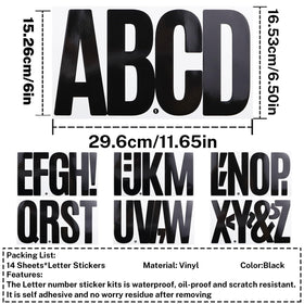 CMBBZZY self-adhesive 6-inch letters for doors and signs, quick application.