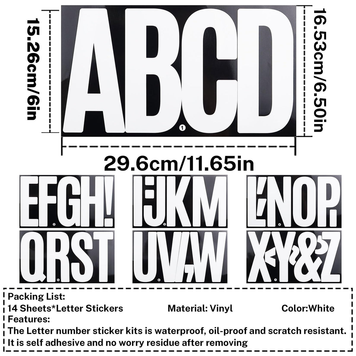 CMBBZZY 6-inch white letter sticker on door for easy home labeling.