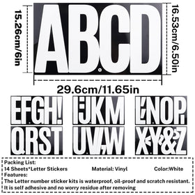 CMBBZZY 6-inch white letter sticker on door for easy home labeling.
