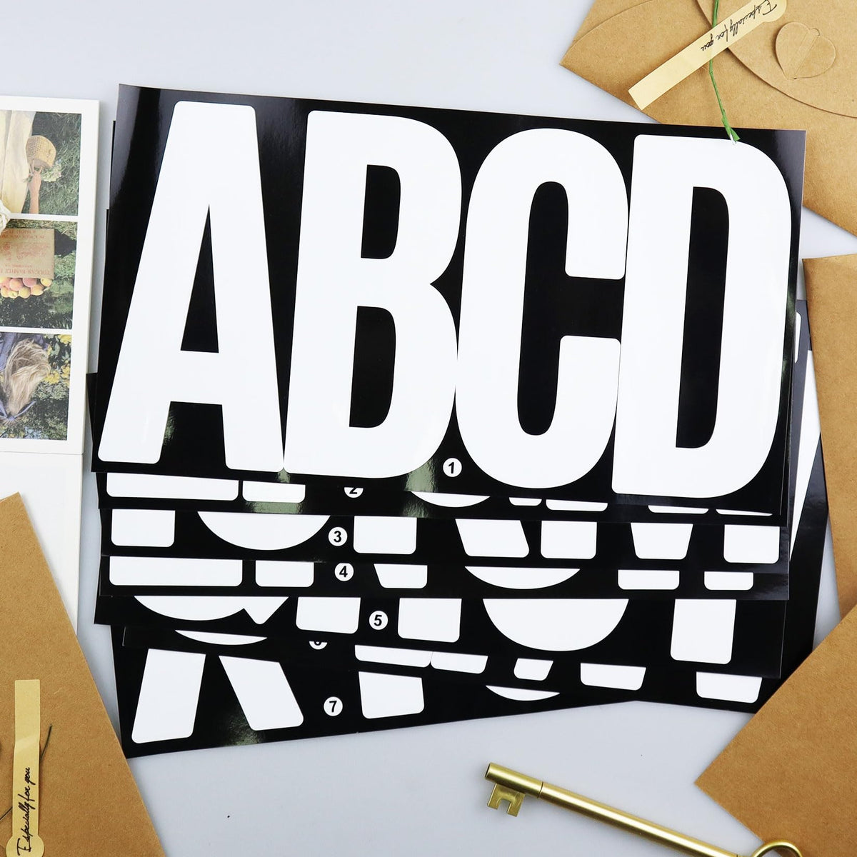 CMBBZZY white letters pair with many colors for custom messages.