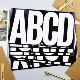 CMBBZZY white letters pair with many colors for custom messages.