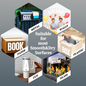 CMBBZZY self-adhesive letters with easy peel backing for quick, clean installations.