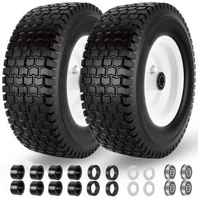CMOOD 13x5.00-6 flat-free tire and wheel assembly ready for quick mower installation.