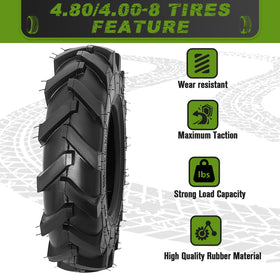 CMOOD 4.80/4.00-8 tire turf-traction for even mowing