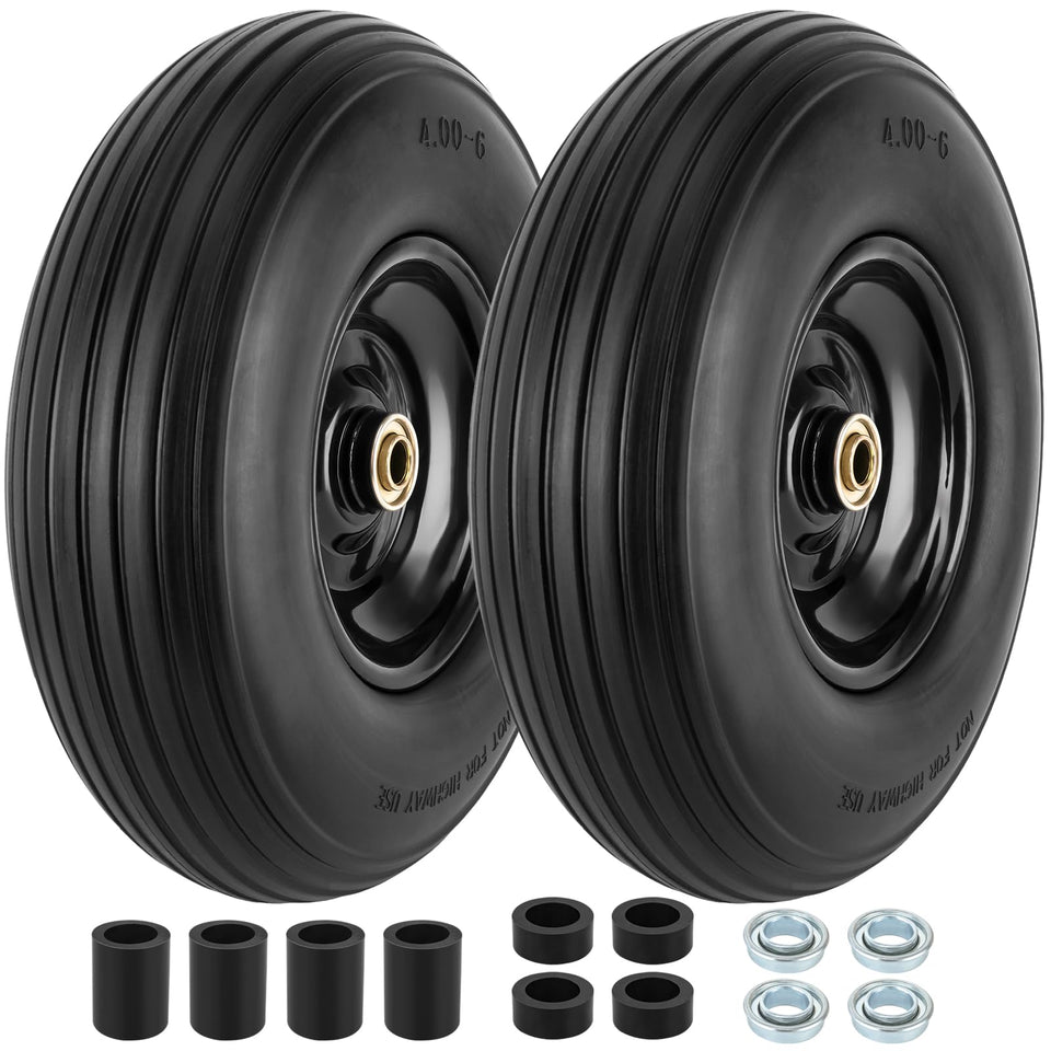 CMOOD 4.00-6 flat-free tire and wheel for 13-inch wheelbarrows, durable and maintenance-free.
