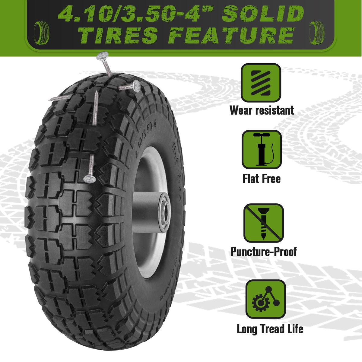 CMOOD polyurethane wheel with durable core resists wear