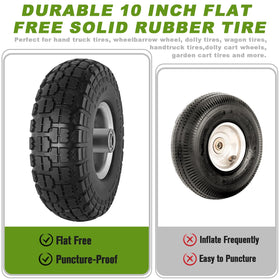 CMOOD 10in flat-free tire on garden cart in use