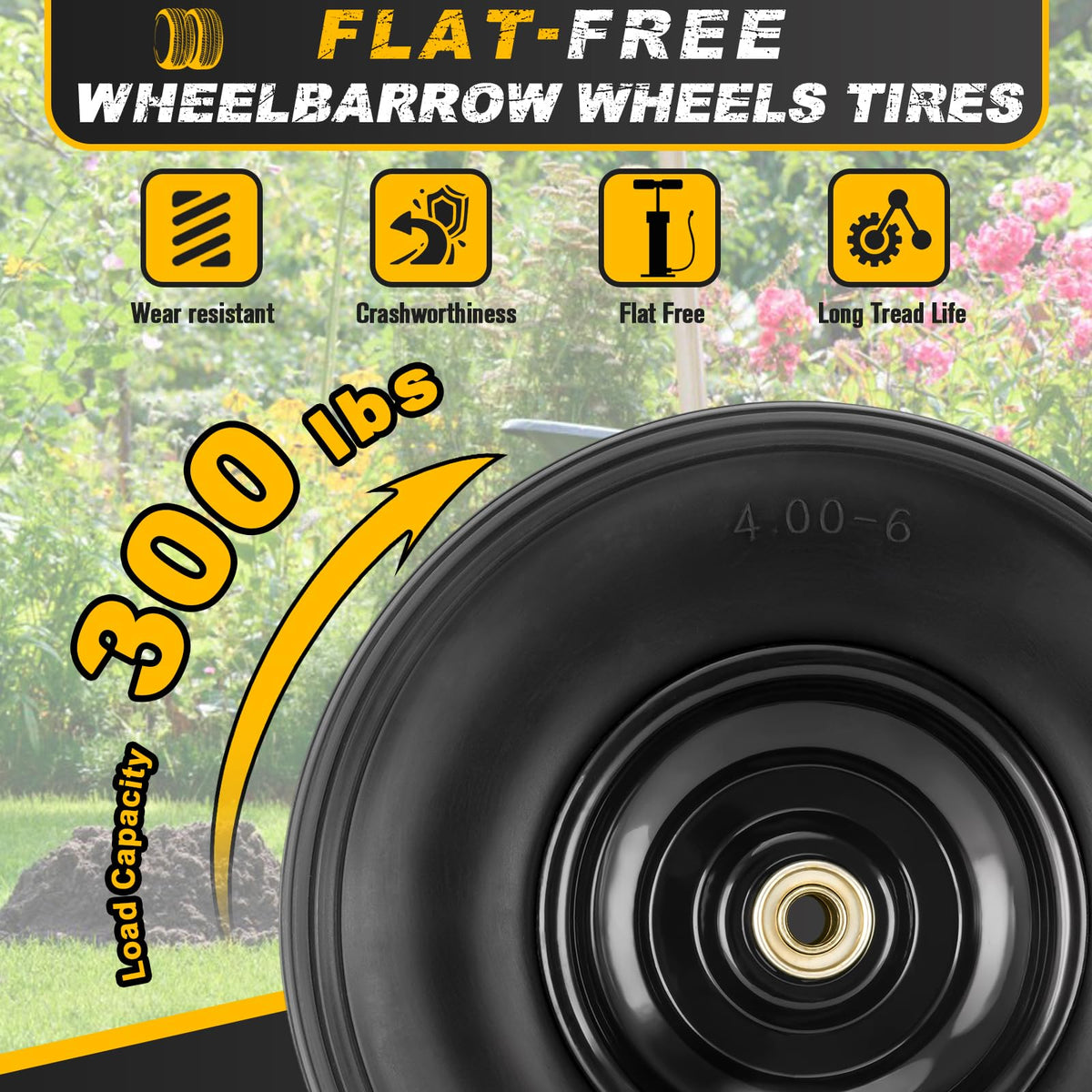CMOOD wheel includes dual bearings 5/8" and 3/4" for versatile replacements.